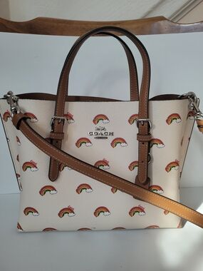 COACH Mollie Tote 25 with Rainbow Print CK373